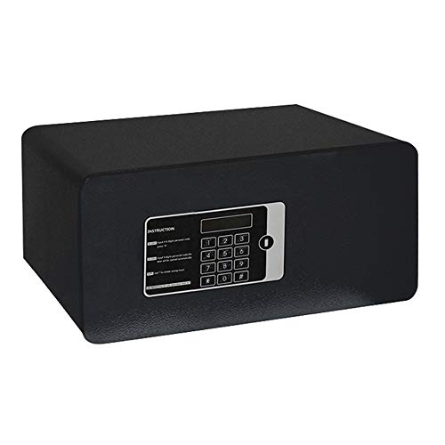 lqgpsx Electronic Security Safe Box, Indoor All Steel Safety Electronic Large Capacity Home Office Money Documents Gun Cash Deposit Hotel, Black