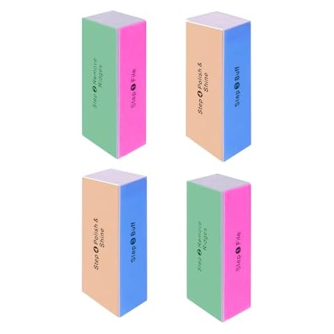 SKYPIA 4 Way Nail Buffer Block Nail Files and Buffers, Smooth & Buff & Shine Professional Nail Files (4 Counts) Cover