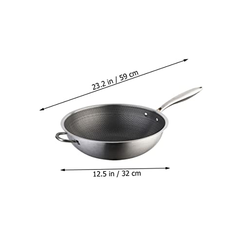 Wok de acero inoxidable con diseño de panal compatible con inducción miniatura 2