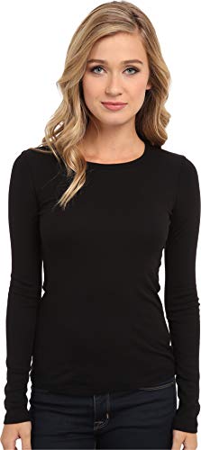Image of Splendid 1x1 Rib Classic Long Sleeve Crew Neck Tee