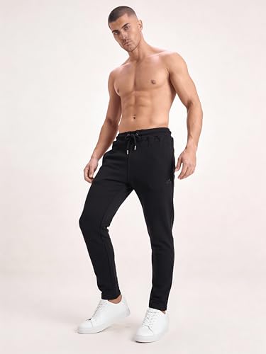 Image of Clans & Hans Men's 100% Pure Cotton Regular Fit Mid Rise Track Pant with Zipper Side Pockets and Back Pocket | Casual Gym Jogging Lounge Wear