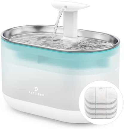 PETLIBRO Cat Water Fountain,Ultra Quiet Pet Water Fountain,Cat Fountain with Two Flow Modes, BPA-Free Capsule Dog Water Fountain