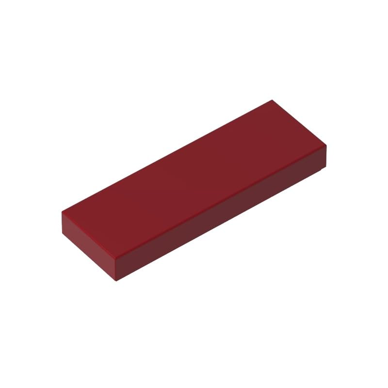Gobricks 63864 Foundation Plate Tile 1x3 50 Pieces GDS-562 Compatible with Lego Building Blocks Color:Dark Red โ image 1