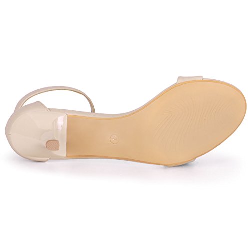 Allegra K Allegra K Women Open Toe Kitten Heeled Ankle Strap Beige Sandals 6 M US