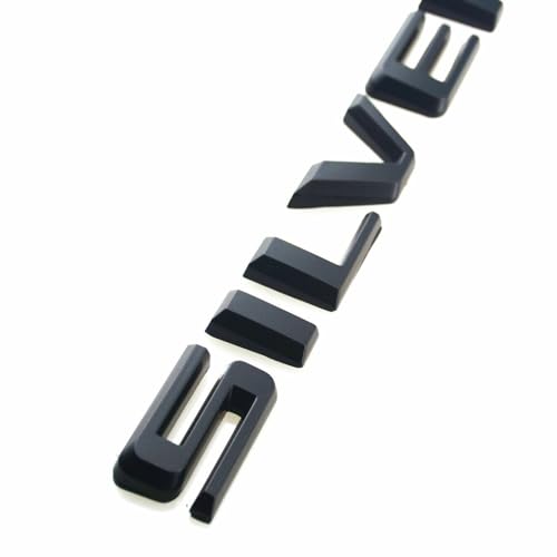 Image of 4Pcs Set 2019-2023 Silverado LT Emblem 3D Letters Fender Door & Rear Tailgate Trunk Tailgate Badges Nameplate Sticker Replacement for Silverado 84300948 (Matte Black)