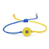 Pulsera unisex azul amarilla cuerda duradera dulce ajustable gota de aceite pulsera pulsera regalo festival Niza procesado
