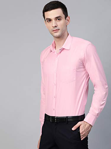 Image of MANQ Men's Regular Fit Cotton Formal Shirt, Full Sleeves, Spread Collar, Button-Down, Office, Business & Casual Wear
