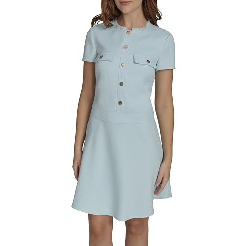 Robe évasée Tommy Hilfiger bleu porcelaine taille 44 conçue pour sublimer la silhouette féminine