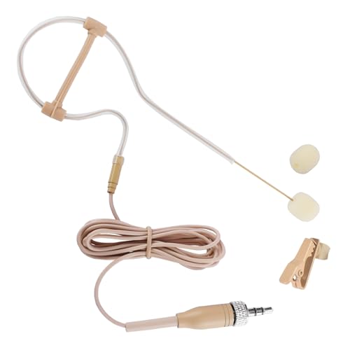 Concealed Single Earhook Headset Microphone Compatible with Sennheiser Wireless Bodypack Transmitter, Omnidirectional Condenser Mic with Windscreen, Ideal for Lectures, Singing 3.5mm Lock Plug