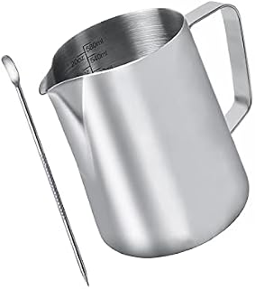 Homearda Milk Jug -304 Stainless Steel Milk Pitcher-Milk Frothing Jug for Making Coffee Cappuccino-350ml