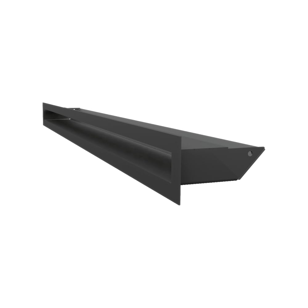 KRATKI griglia di ventilazione AIR | Griglia aria calda 6 x 80 cm | Nero | Griglia di scarico per ventilazione camino | Presa d'aria con un angolo di 45 gradi | resistente al surriscaldamento