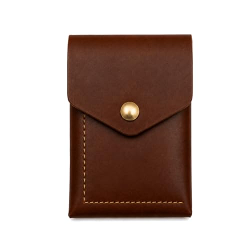 Image of Genuine Leather Vertical Slim Wallet for Men | Pull-String Quick Card Access | RFID Blocking Minimalist Wallet | Compact Front Pocket Wallet with Button Lock (Standard Wallet)