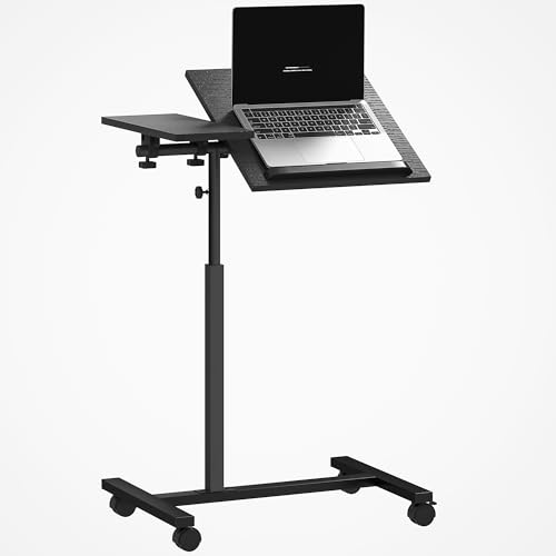 STRUTTURA ROBUSTA E DUREVOLE: Realizzato con pannello in truciolare rivestito in melamina e telaio in metallo verniciato, questo tavolino porta PC resiste all'uso quotidiano