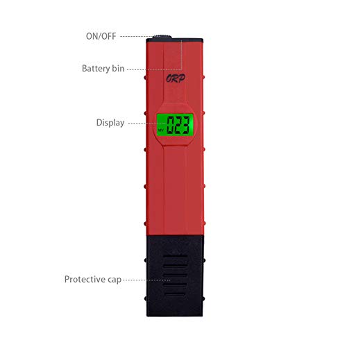HUBi ORP Meter, Water Tester Pure Water ORP Meter Large Screen with Backlight 4 Bit LCD Written Test, Aquaculturequality Test