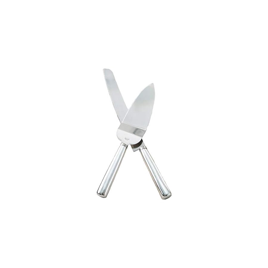 FASHIONCRAFT-2525-Simple-Elegance-Classic-Silver-Stainless-Steel-Cake-Knife-Set-Wedding-Cake-Knife-and-Server-Set--One-Size-Silver FASHIONCRAFT 2525 Simple Elegance Classic Silver Stainless Steel Cake Knife Set, Wedding Cake Knife and Server Set – One Size (Silver)