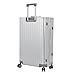 Sindermore 28-inch Aluminum Checked Suitcase: Silver - Full Metal Shell - Crush-Resistant & Burst-Proof, TSA Lock & Spinner Wheels for Business Travel - Men Women