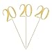 Gold Glitter 20th Birthday Centerpiece Sticks, 12-Pack Number 20 Table Topper Anniversary Party Decorations