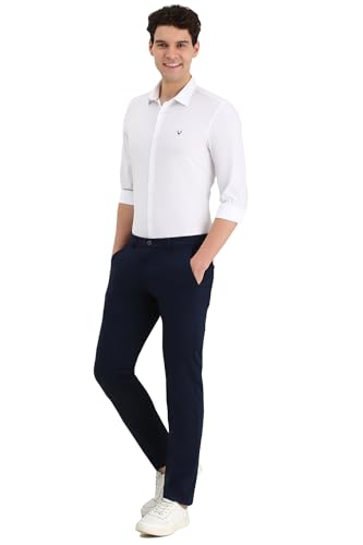 Image of Men White Slim Fit Solid Full Sleeves Casual Shirts