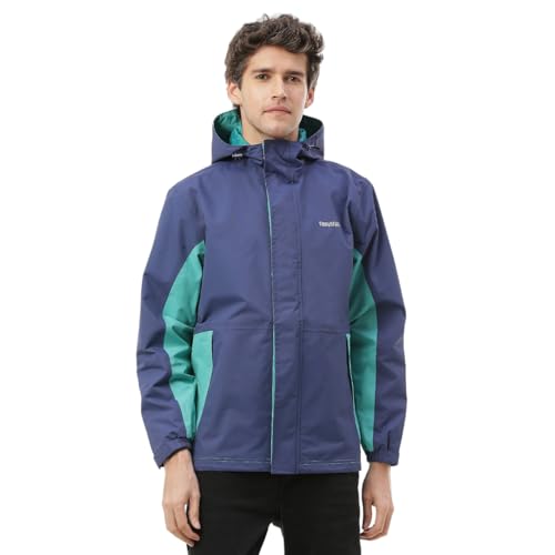 Image of Zeel Raingear Stylish Rain Jacket for Men Waterproof for Bike Riders with Adjustable Hood along with inner pockets,Waterproof Rainwear with Lightweight Polyester Jacket, ZRS013