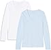 marca-amazon-meraki-camiseta-de-manga-larga-y-cuello-de-pico-mujer-azul-cashmere-blue-white-46-label-xxl