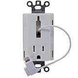 Data COMM Kinéa Jolt in- Wall Outlet Receptacle with Retractable Lightning Connector - Includes 2 ft Charging Cable, 15 Amp/125 Volt, Patented Nesting Design, Easy Installation & Fast Charging, White