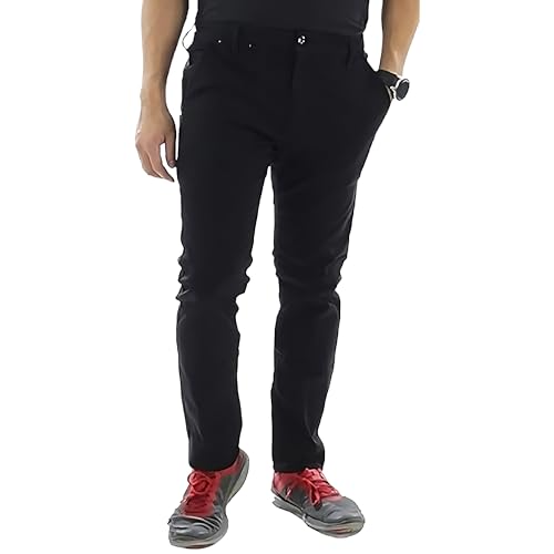 Access Chino Pants for Men, Premium Cotton & Spandex Blend, Basic Casual Uniform Stretchy Slim Fit Chinos Pants Men