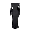 VFSHOW Womens Floral Lace Off Shoulder Bell Sleeve Formal Party Maxi Dress 1810 BLK L