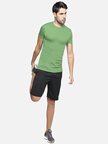 Image of BULLMER Solid Cotton Blended Half Sleeve Round Neck Tshirt for Men
