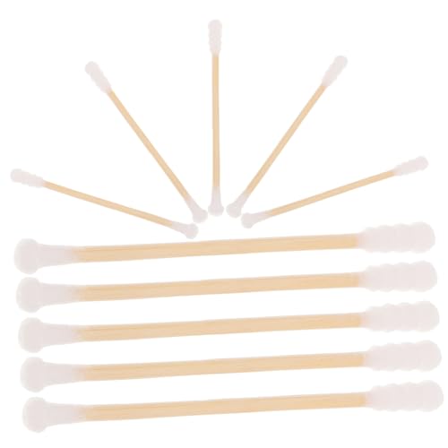 Healeved Double-ended Cotton Swabs 100pcs Cotton Sticks Disposable Pointed Spiral Tips for Baby Child Adult Travel Home Use
