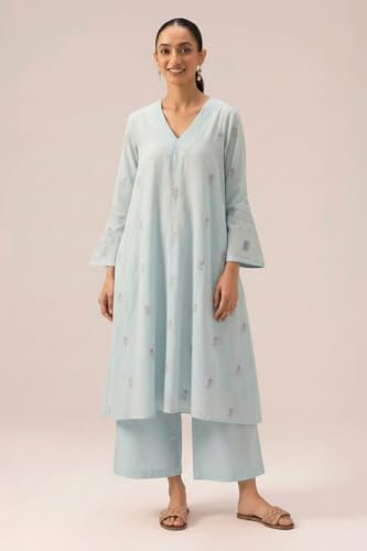 Image of ANNI DESIGNER Viscose Blend Kurta for Women | Kurti Set Woman | Kurta with Palazzo | A Line Printed Co Ord Outfit | Cord Ethnic Suit | Indian Office Party Traditional Clothing Fashion Premium Look