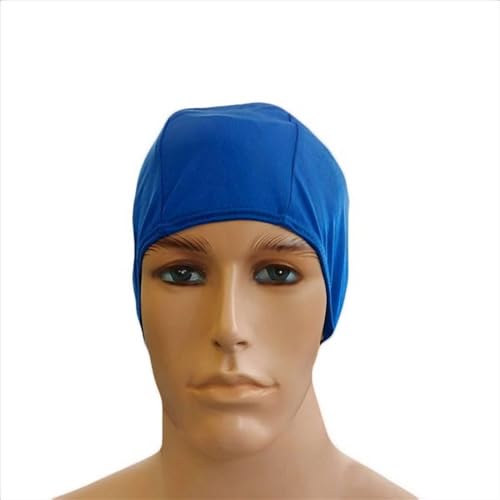 Cuffia Berretto da Piscina Bagno Nuoto Unisex Adulto in Poliestere OKEO Elastica Leggera Colore Blu Navy pack da 1 Pz (1)
