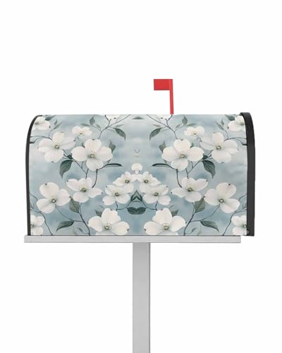 LBCASA Flower Floral Mailbox Covers Magnetic Mailbox Wraps, Botanical Spring Meadow Blooms Wildflower Post Letter Box Cover for Garden Yard Outdoor Decor Standard Size, 18x21 Inch