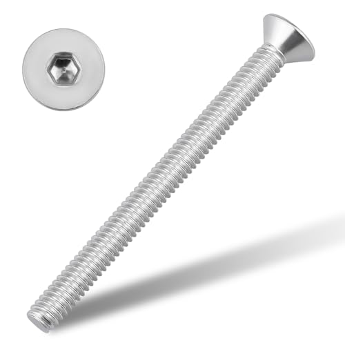 Vis de machine 3/8-16 x 6,3 cm à tête fraisée plate hexagonale en inox 304