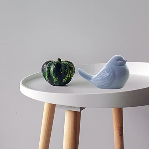 Xiou Ceramic Birds, Porcelain Bird Figurine Statue, Animals Figurines Ornaments, Mini Bird Home Decoration, Statues Decor For Garden Living Room Bedroom Office, Wedding Decor (Blue) #TOP3