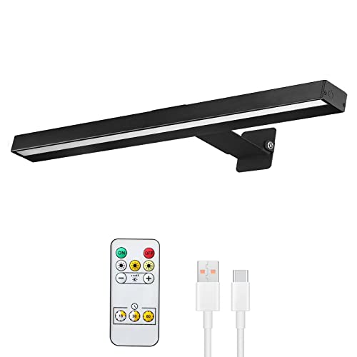 Rosteo Wireless Picture Lights with Remote, Rechargeable Battery Painting Light, Dimmable/Timer Off LED Dartboard Art Light, 16 Inch Full Metal Art Display with 50LEDs