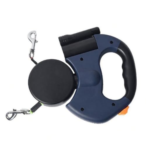 KYEZOL360°回転リード 2匹1匹兼用 犬 二頭引きリー ド 自動巻き 自動伸縮式 噛み切れ防止 LEDライト付き ゴミ袋付き ロック式 全種類犬使用 お散歩用品 しつけ用品 持ちやすい 二匹用対応 多頭飼い 大/中/小型犬対応 調整可能 2匹自動