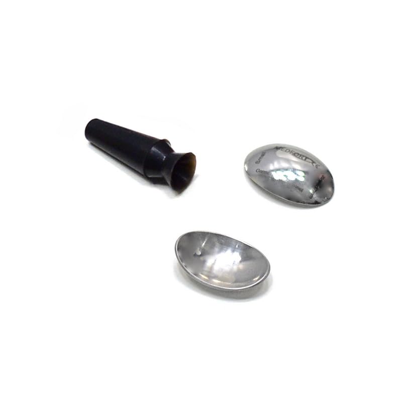 Corneal Eye Shield Protector, Stainless Steel with Suction Pump, 26mm X 17mm (Small), Set of 3 Pcs