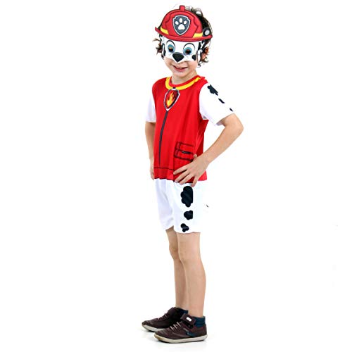 Fantasia Marshall Patrulha Canina Curto Infantil 915260-p Sulamericana Fantasias Vermelho/branco P 4