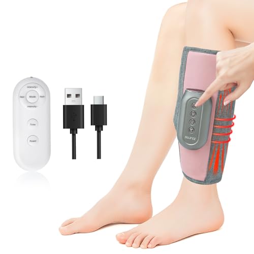 Beinmassagegerät mit wärme, Kabellose Wadenmassagegerät Fußmassagegerät 3 Modi und 3 Intensitäten Wiederaufladbar Druckmassagegerät,Type-C wiederaufladbar