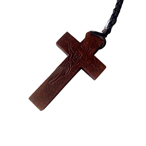 Lamala Perles Bois Croix Chapelet Collier Bijoux Charme Ornements pour Anniversaire Mariage Festival Décorations Fête Collier Chapelet en Bois – vue 9