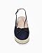 Coutgo Womens Closed Toe Espadrilles Wedges Shoes Platform Slingback Mid Low Heel Canvas Bow Dress Sandals, Navy, Size 7