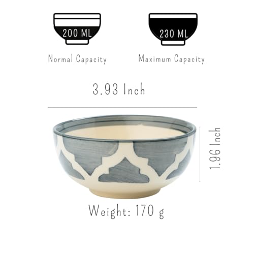 Image of Ceramic Bowl Set | 2-Piece Lightweight Crockery for Daily Use | Ash Grey Ramen & Snack Bowls (200ml Each) | Elegant Microwave & Dishwasher Safe | Perfect Christmas & New Year Gift