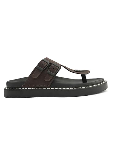 Image of San Frissco Men's Sandals with Round Toe | Perfect Fit for Summer and Rainy Season Anti-Slippery with PU Footbed Easy to Walk Slipper, Chappal | Stylish Casual Comfortable Floaters for Men
