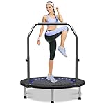 Wonlink 40"/48" Rebounder Trampoline for Adults Mini Trampoline for Adults and Kids Exercise Rebounder with Bar Fitness Trampoline Indoor Height Adjustable Max Load 330/440lbs
