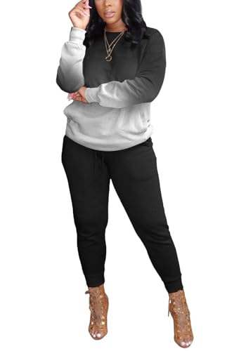 HBQ Two Piece Outfits For Women Casual Long Sleeve Sweatsuits Jogger Tracksuits Lounge Sets With Pockets2