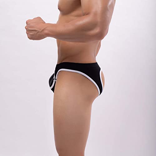 Mens Sexy Underwear Open Front Cool Briefs Funny Soft Ice Mesh G-Strings Bikini Thongs Panties Gift for Boyfriend3