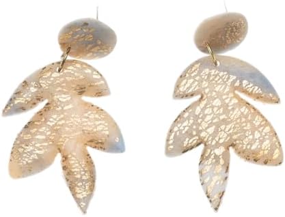 YAPRAK KÜPE, MAVİ KÜPE, BEJ KÜPE, KADIN KÜPE, KADIN TAKI, MODA TAKI, KADIN MÜCEVHER - Görsel 1