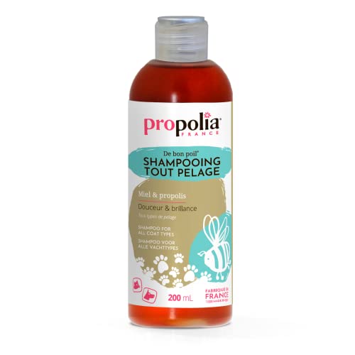 PROPOLIA - Shampoing De Bon Poil - Miel / Propolis - Shampooing Doux pour chiens et chats - Hydrate, Nettoie, Apaise - Fabriqué en France - 200 ml Cover