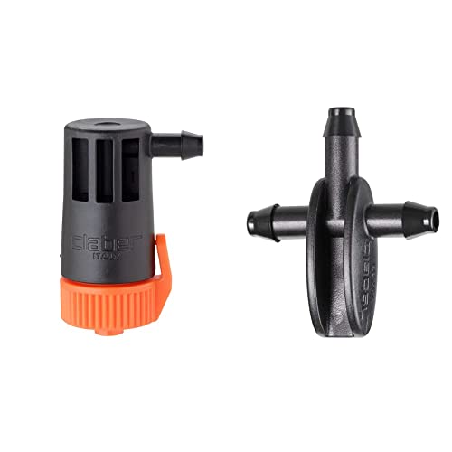 Claber 91214 Irrigazione Interrata e Goccia, Nero/Arancione [Confezione da 10 pezzi] & Raccordo A 3 Vie Per Tubo Da 4-6mm Blister 10 Pezzi