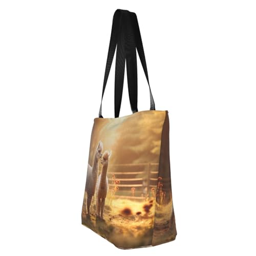 I Love Alpacas Print Comfortable Shoulder Bag Summer HandbagTravel Beach Work Daily Use Versatile Carry4